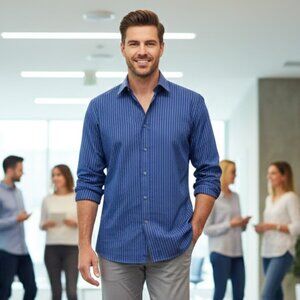 Kenneth Cole Reaction Long Sleeve Button‑Down Shirt Men’s XL